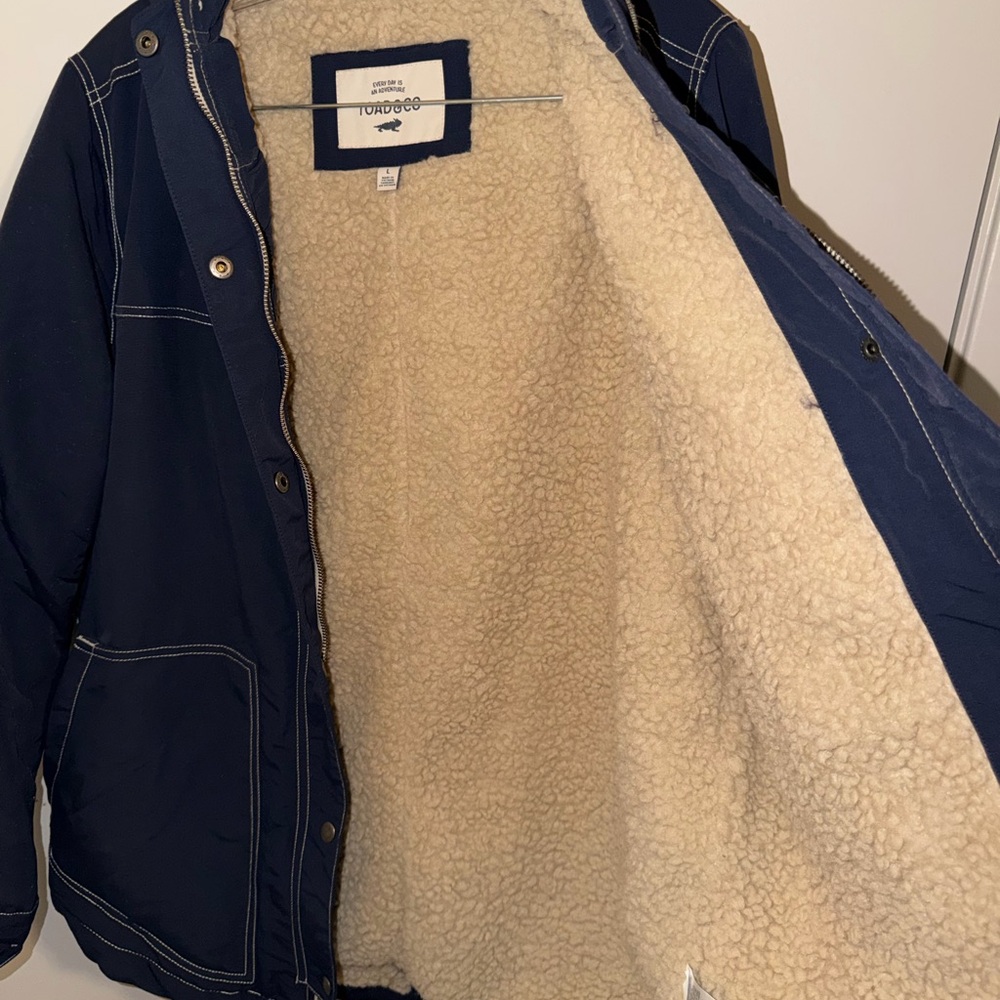 Toad&Co Navy Forester Pass Sherpa Parka - Large - Picture 6 of 7